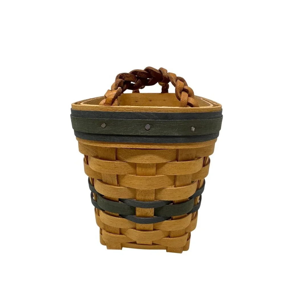 Longaberger 1997 Collectors Club Renewal Basket Braided Leather Handles
